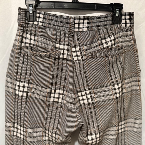 Zara Plaid Trousers, Zipper Ankle Peg Leg, Size M - Picture 4 of 9